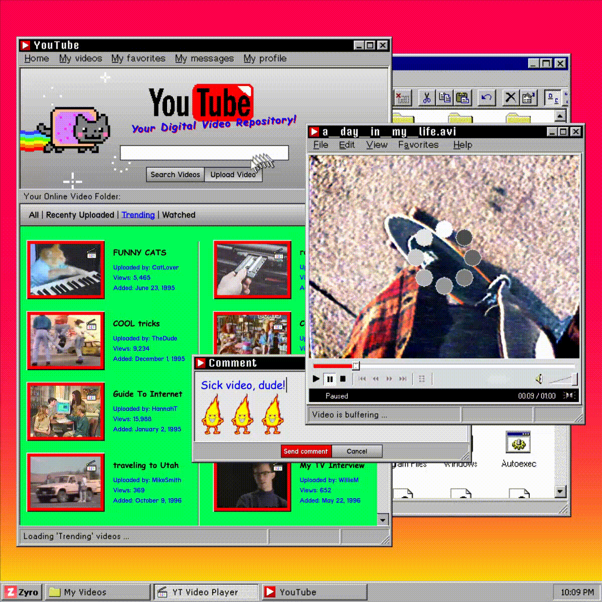 редизайн YouTube в стиле 90-х от Zyro