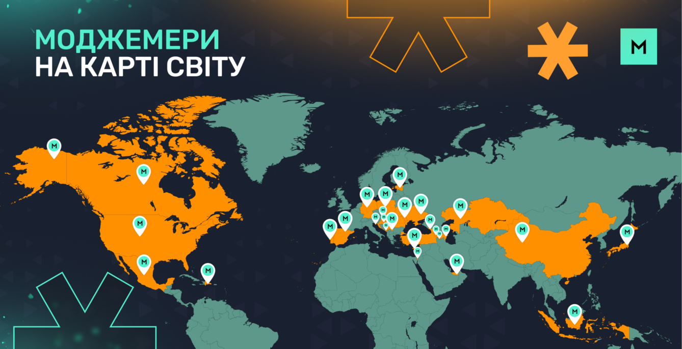 Моджемери на карті світу