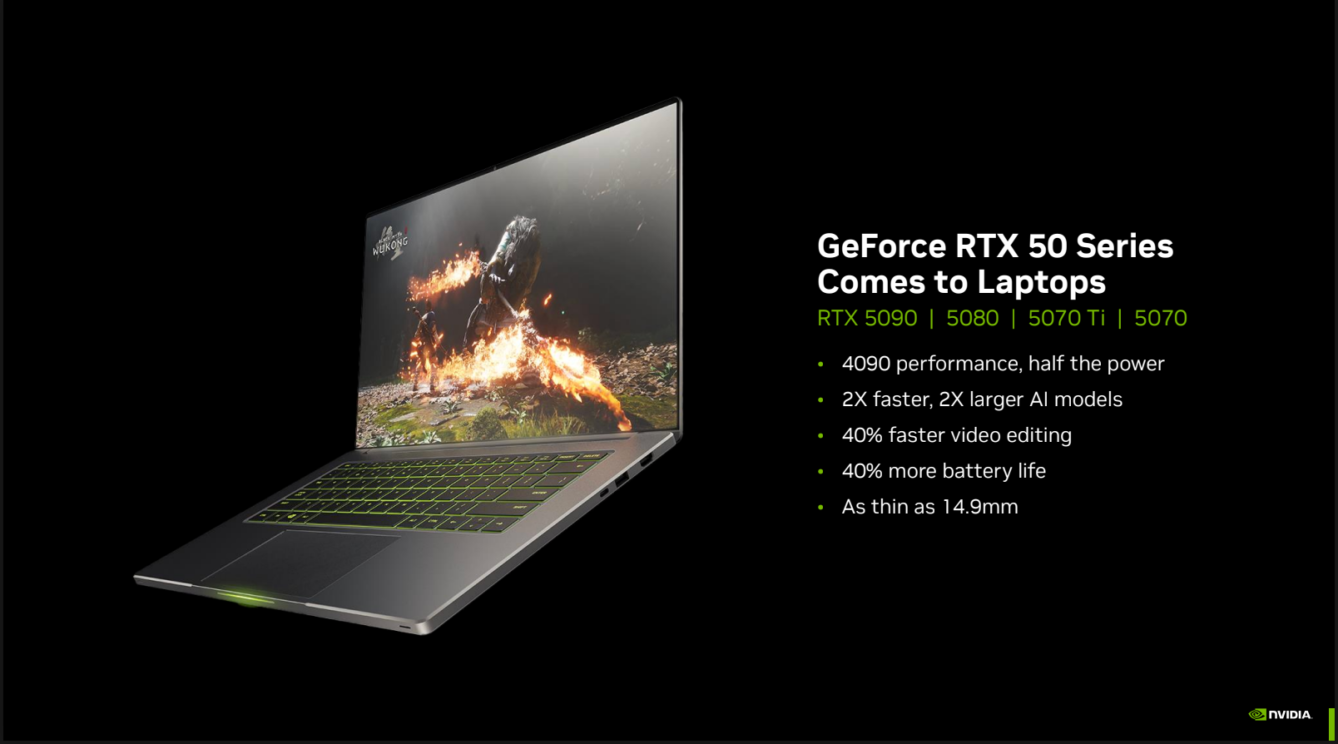 Ноутбуки з відеокартами NVIDIA GeForce RTX 50 Series із різним обсягом відеопам'яті зібрані в каталозі Rozetka